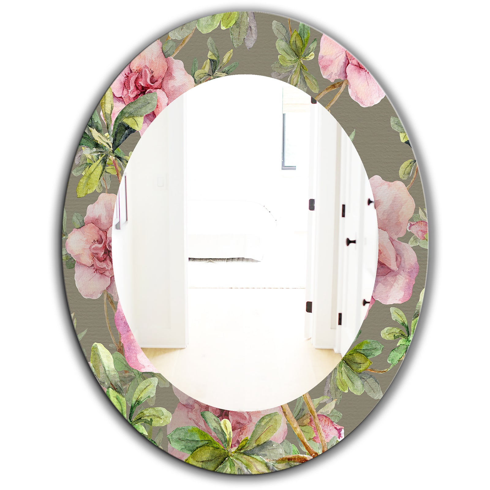 Pink Blossom 50 - Traditional Mirror - Oval or Round Wall Mirror