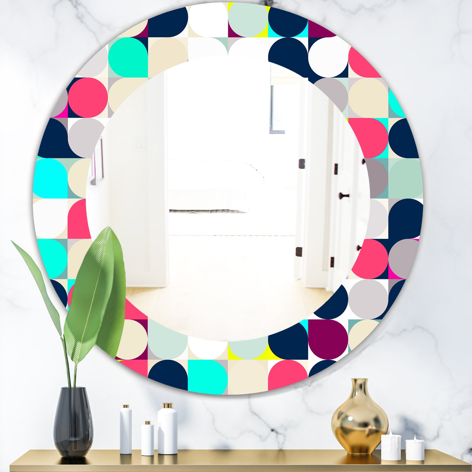 Circular Dance 11 - Bohemian & Eclectic Mirror - Oval or Round Wall Mirror