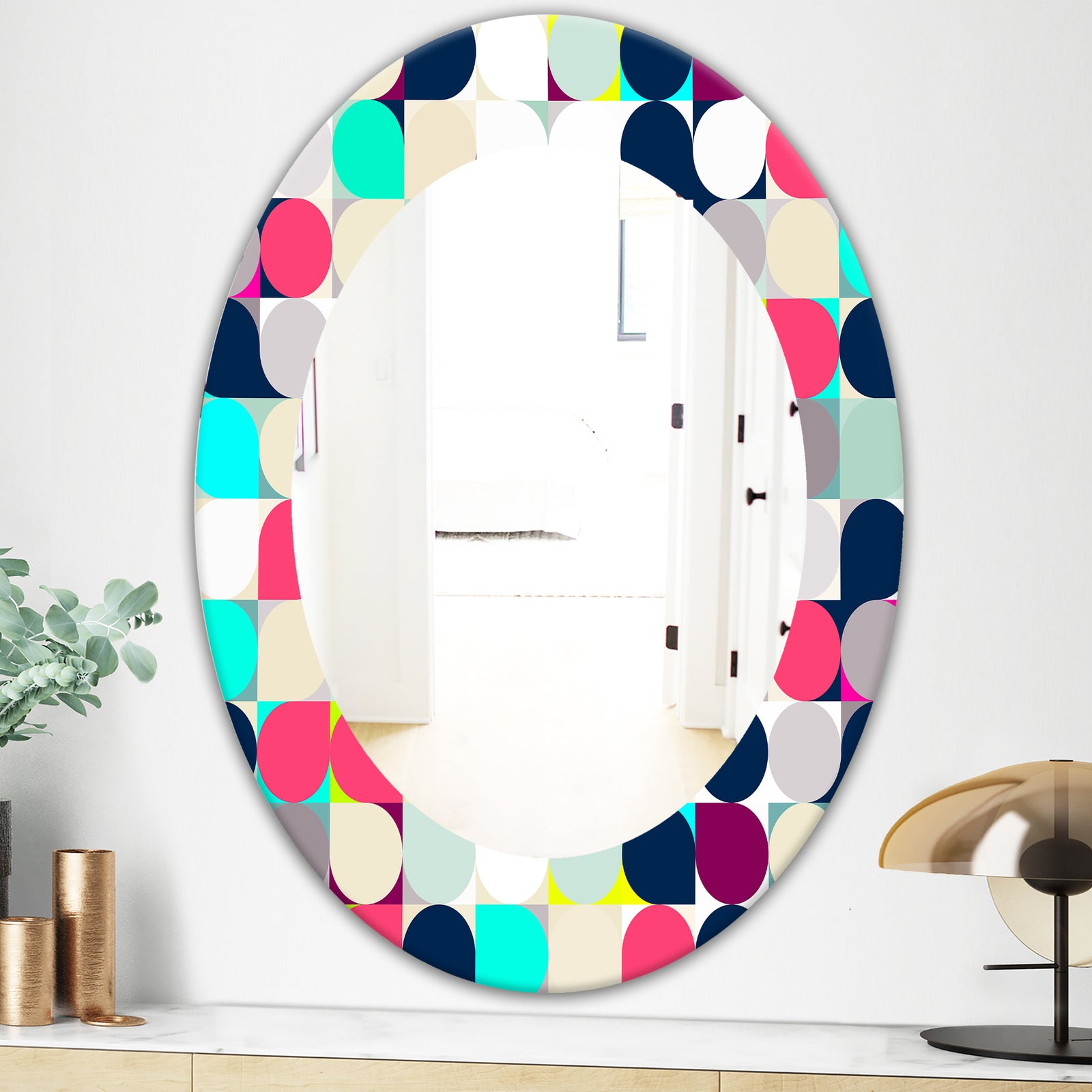 Circular Dance 11 - Bohemian & Eclectic Mirror - Oval or Round Wall Mirror