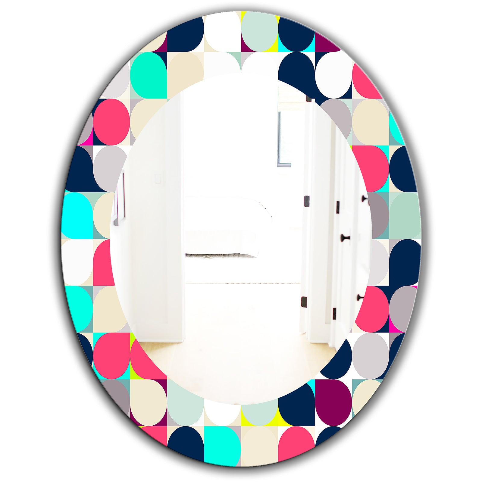Circular Dance 11 - Bohemian & Eclectic Mirror - Oval or Round Wall Mirror