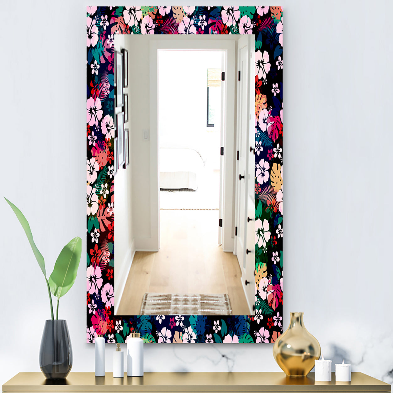 Obsidian Bloom 26 - Bohemian and Eclectic Mirror - Vanity Mirror