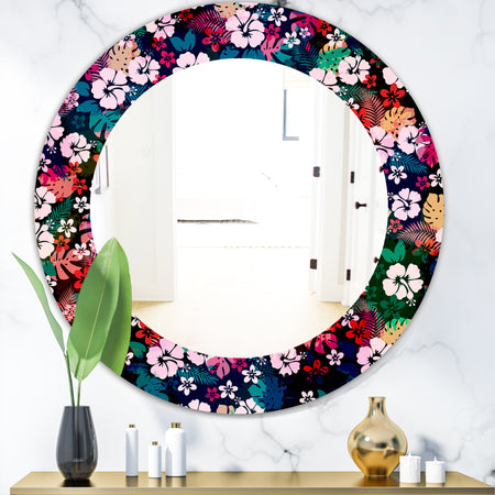 Obsidian Bloom 26 - Bohemian and Eclectic Mirror - Oval or Round Wall Mirror