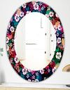 Obsidian Bloom 26 - Bohemian and Eclectic Mirror - Oval or Round Wall Mirror