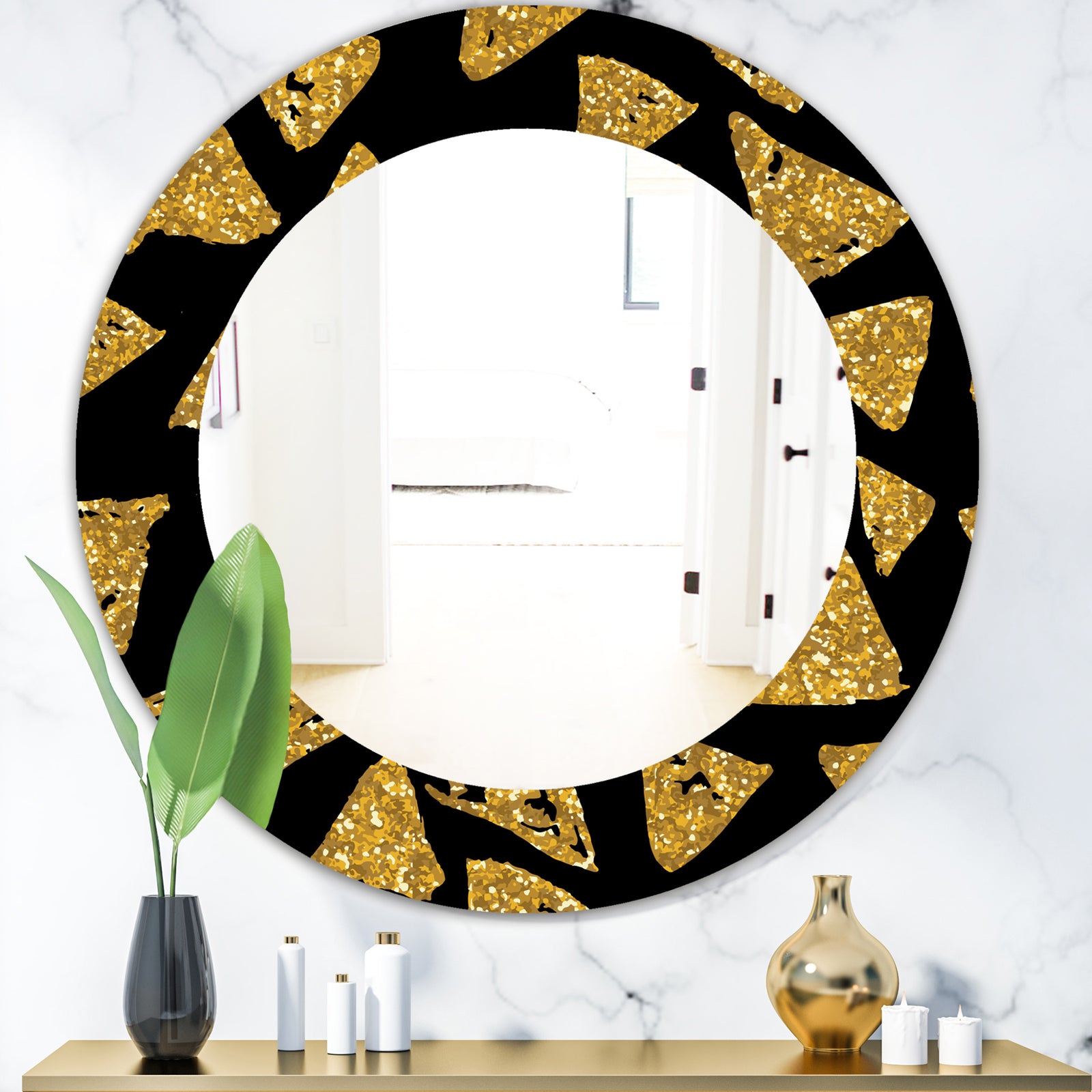 Obsidian Impressions 11 - Modern Mirror - Oval or Round Wall Mirror