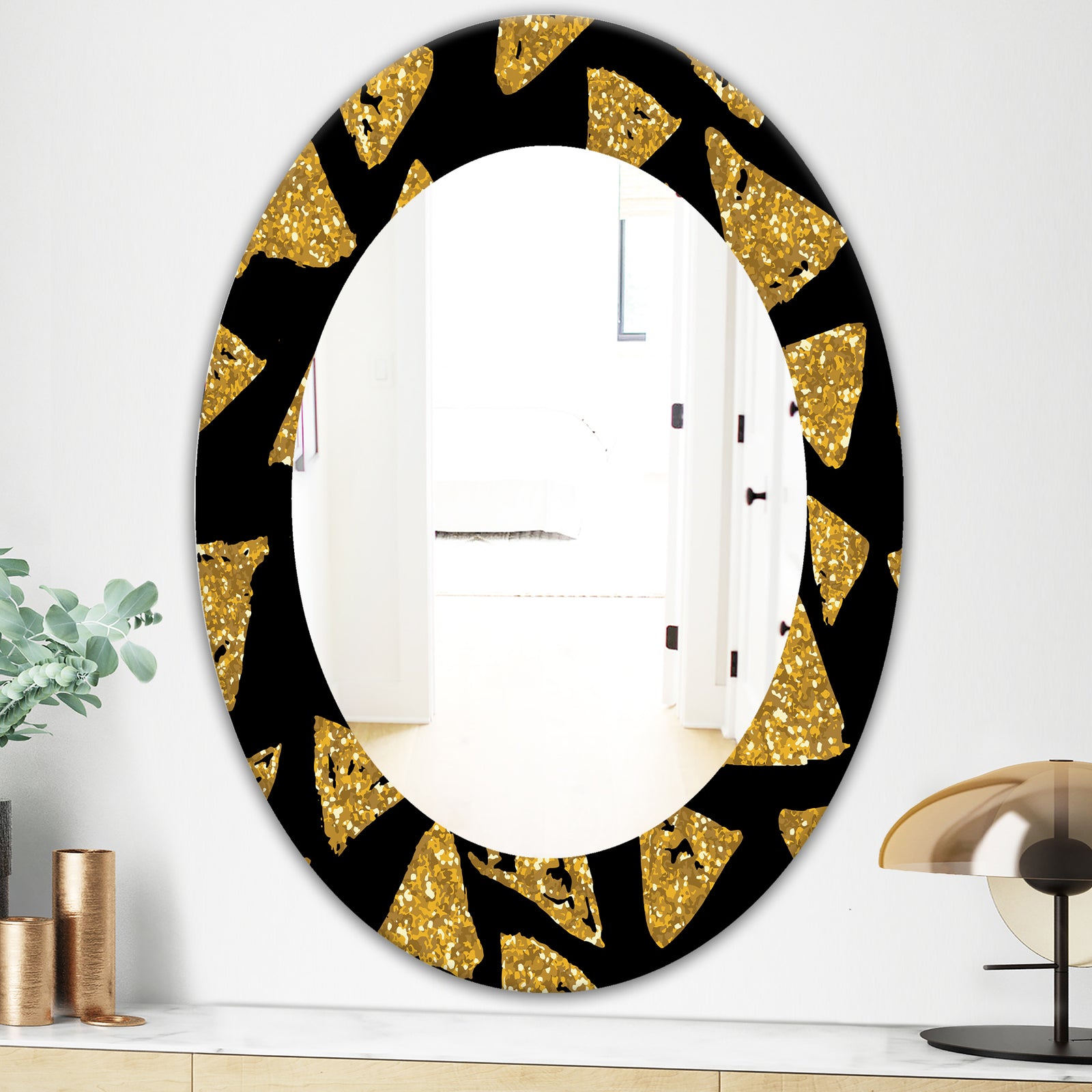 Obsidian Impressions 11 - Modern Mirror - Oval or Round Wall Mirror