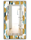 Hand Drawn Blue and Golden Glitter Circles - Modern Mirror - Vanity Mirror