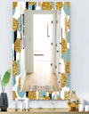 Hand Drawn Blue and Golden Glitter Circles - Modern Mirror - Vanity Mirror