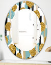Hand Drawn Blue and Golden Glitter Circles - Modern Mirror - Oval or Round Wall Mirror