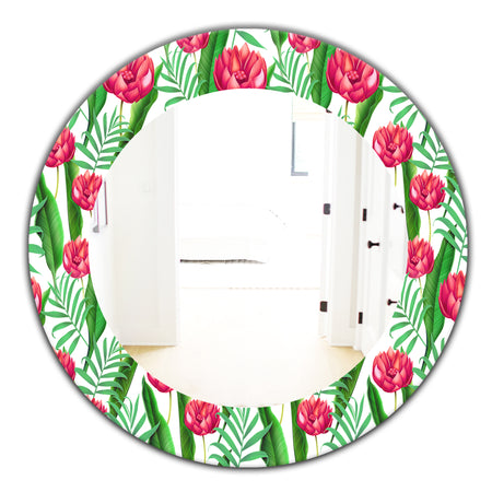 Tropical Mood Bright 11 - Bohemian and Eclectic Mirror - Oval or Round Wall Mirror