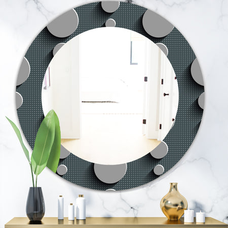 Circles Abstract Technology - Mid-Century Mirror - Oval or Round Wall Mirror