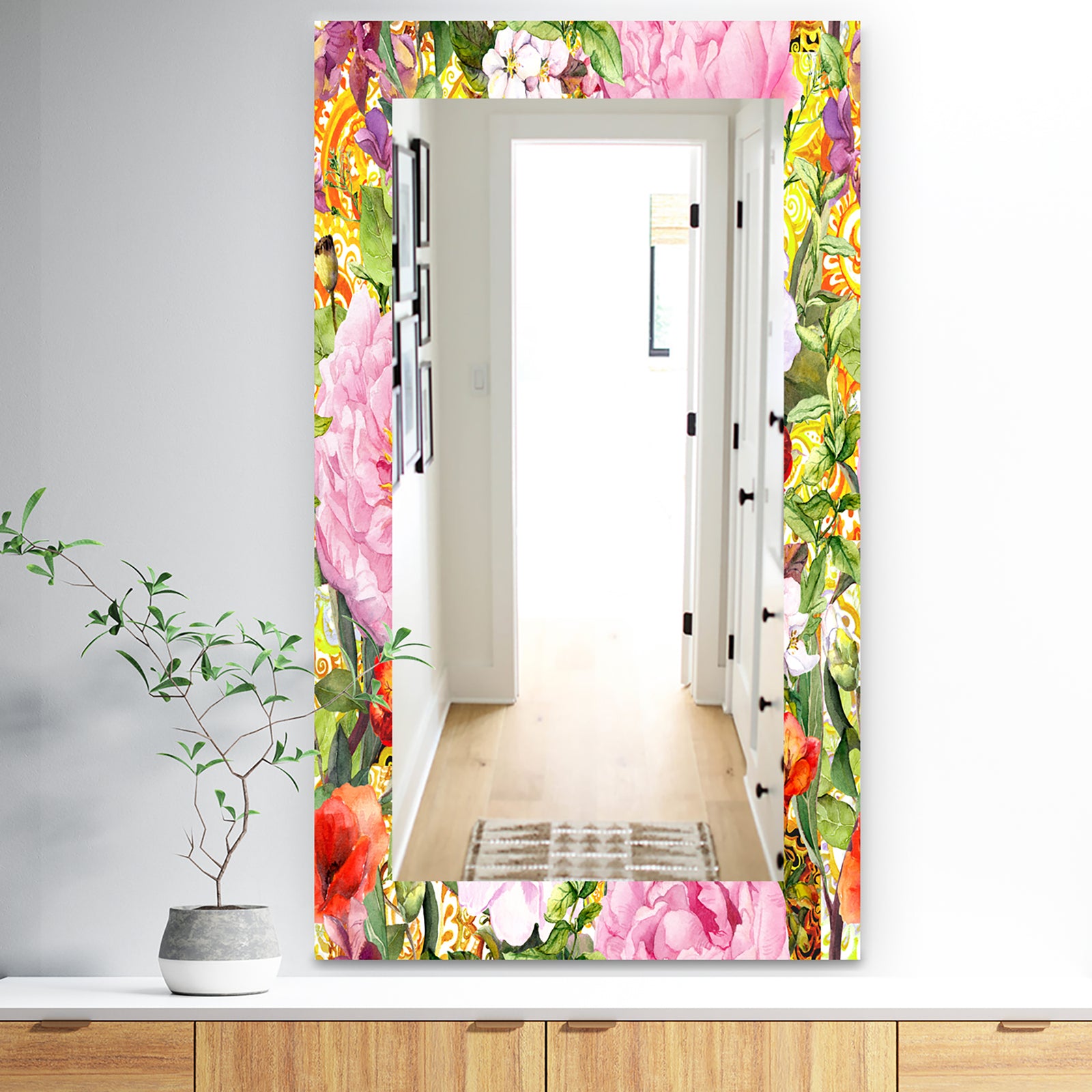 Pink Blossom 54 - Traditional Mirror - Wall Mirror