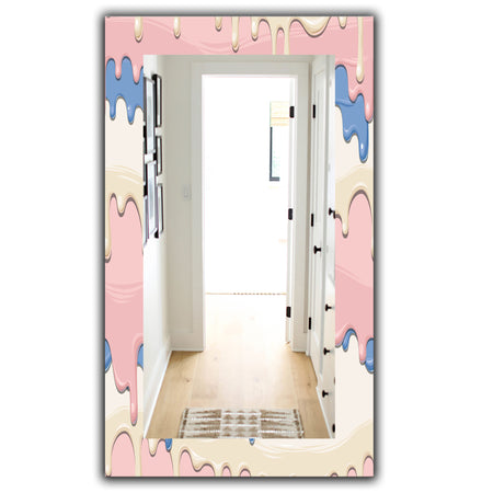 Pink Spheres 10 - Bohemian and Eclectic Mirror - Frameless Modern Wall Mirror