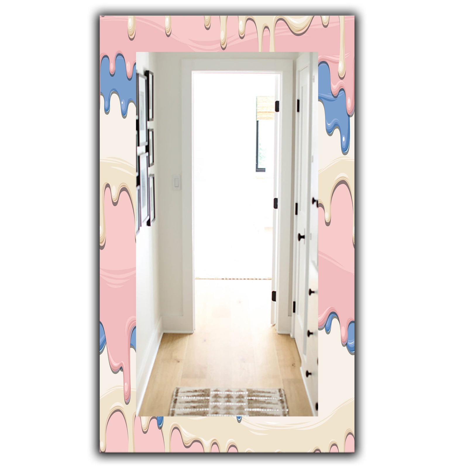 Pink Spheres 10 - Bohemian and Eclectic Mirror - Frameless Modern Wall Mirror
