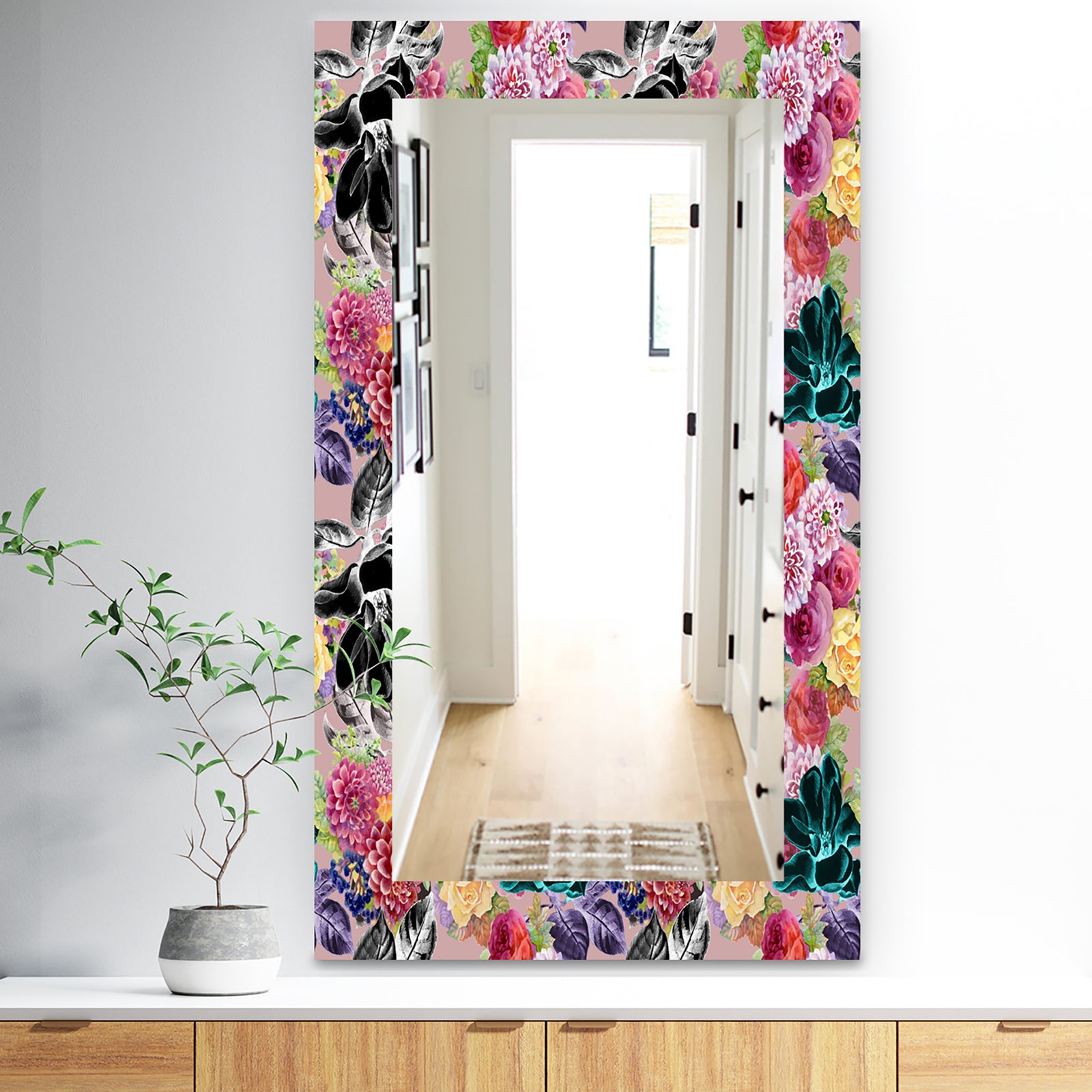 Pink Blossom 55 - Traditional Mirror - Vanity Mirror