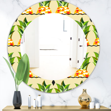 Tropical Mood Foliage 23 - Bohemian and Eclectic Mirror - Oval or Round Wall Mirror