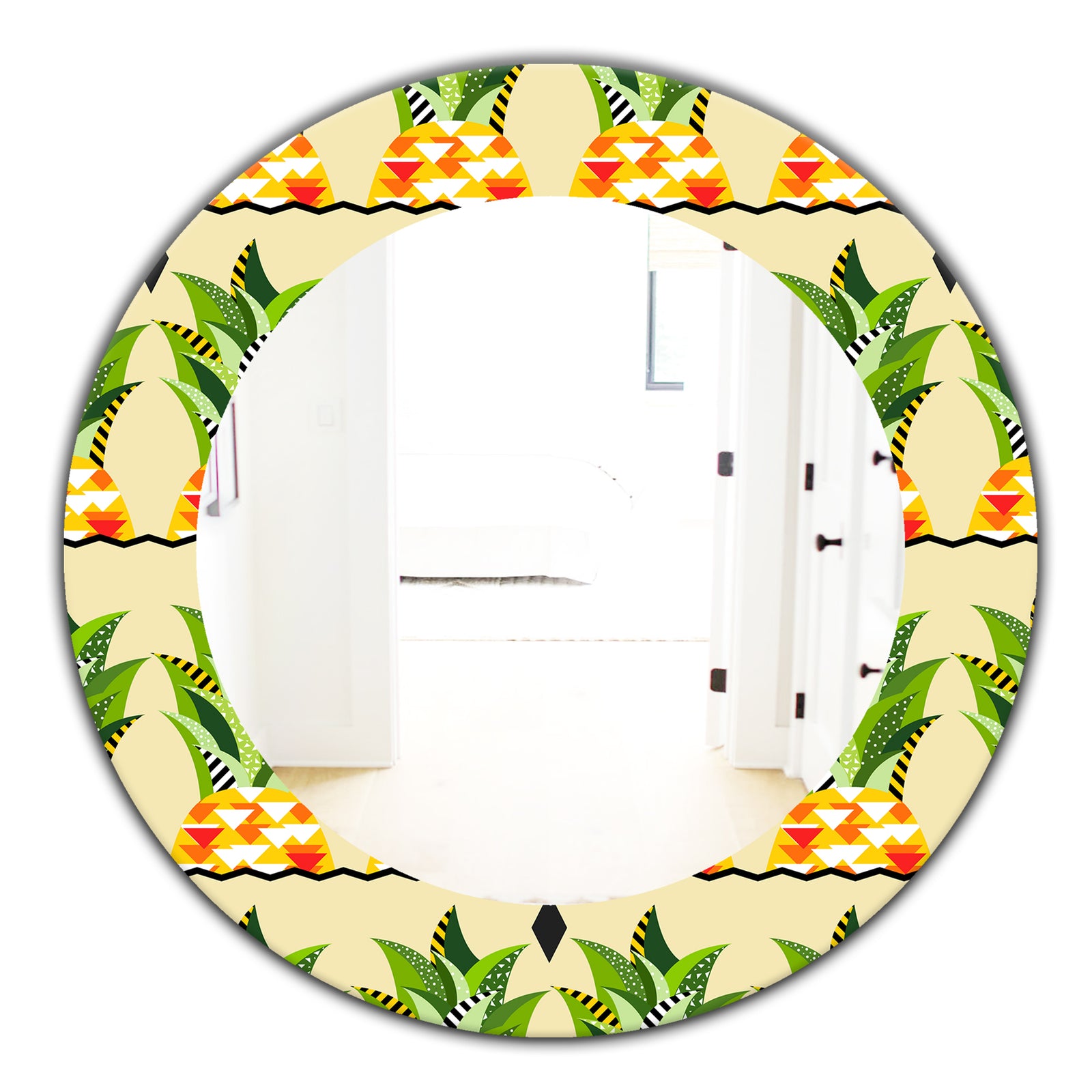 Tropical Mood Foliage 23 - Bohemian and Eclectic Mirror - Oval or Round Wall Mirror