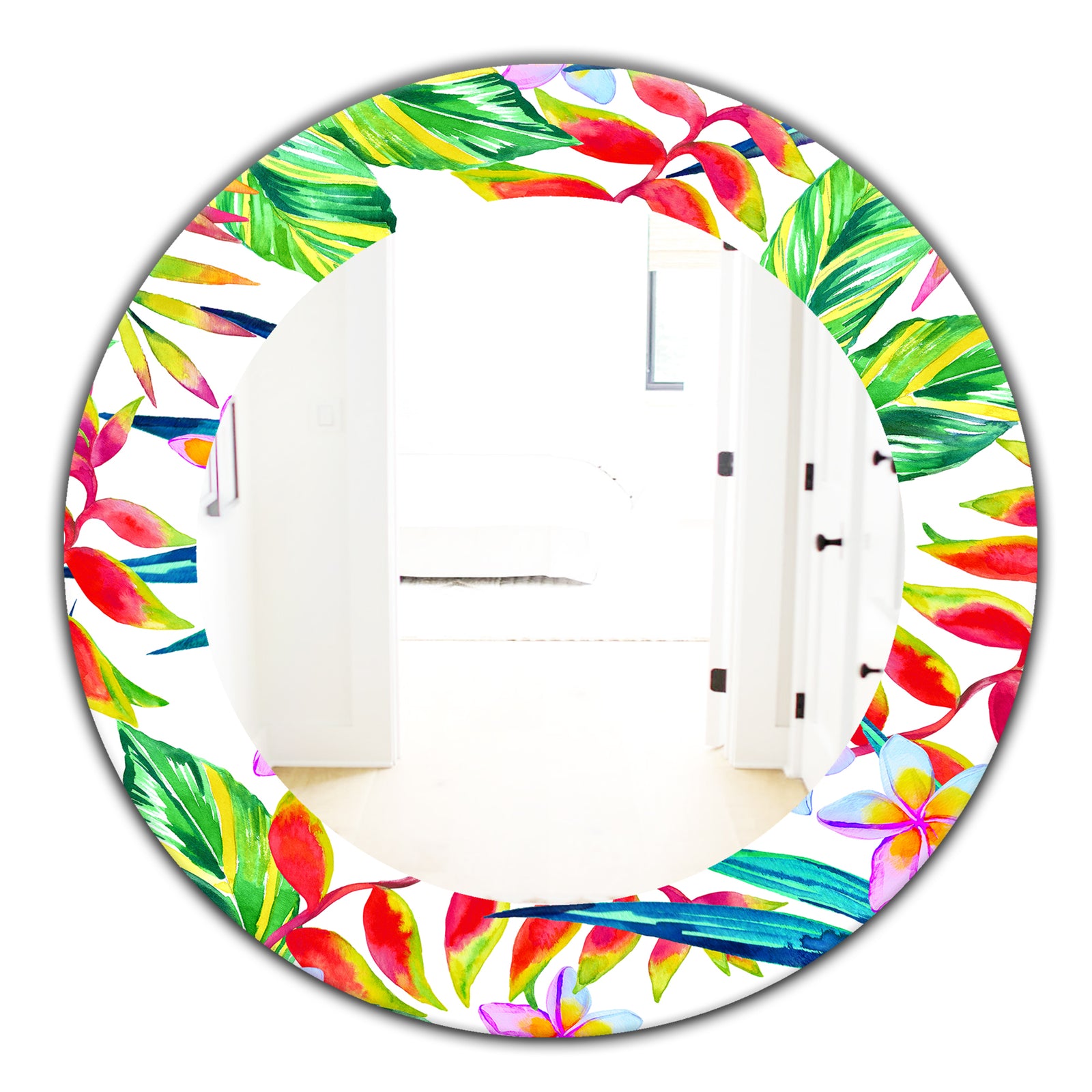 Tropical Mood Bright 12 - Bohemian and Eclectic Mirror - Oval or Round Wall Mirror