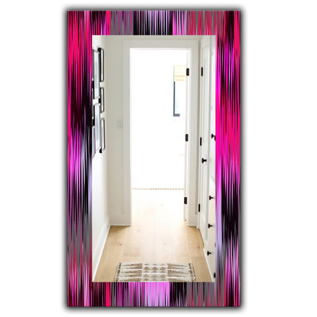 Black and Purple Ikat - Modern Mirror - Wall Mirror