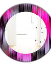 Black and Purple Ikat - Modern Mirror - Oval or Round Wall Mirror