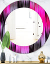 Black and Purple Ikat - Modern Mirror - Oval or Round Wall Mirror