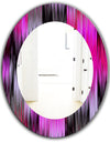 Black and Purple Ikat - Modern Mirror - Oval or Round Wall Mirror