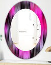 Black and Purple Ikat - Modern Mirror - Oval or Round Wall Mirror