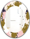 Pink Spheres 11 - Modern Mirror - Frameless Oval or Round Wall Mirror