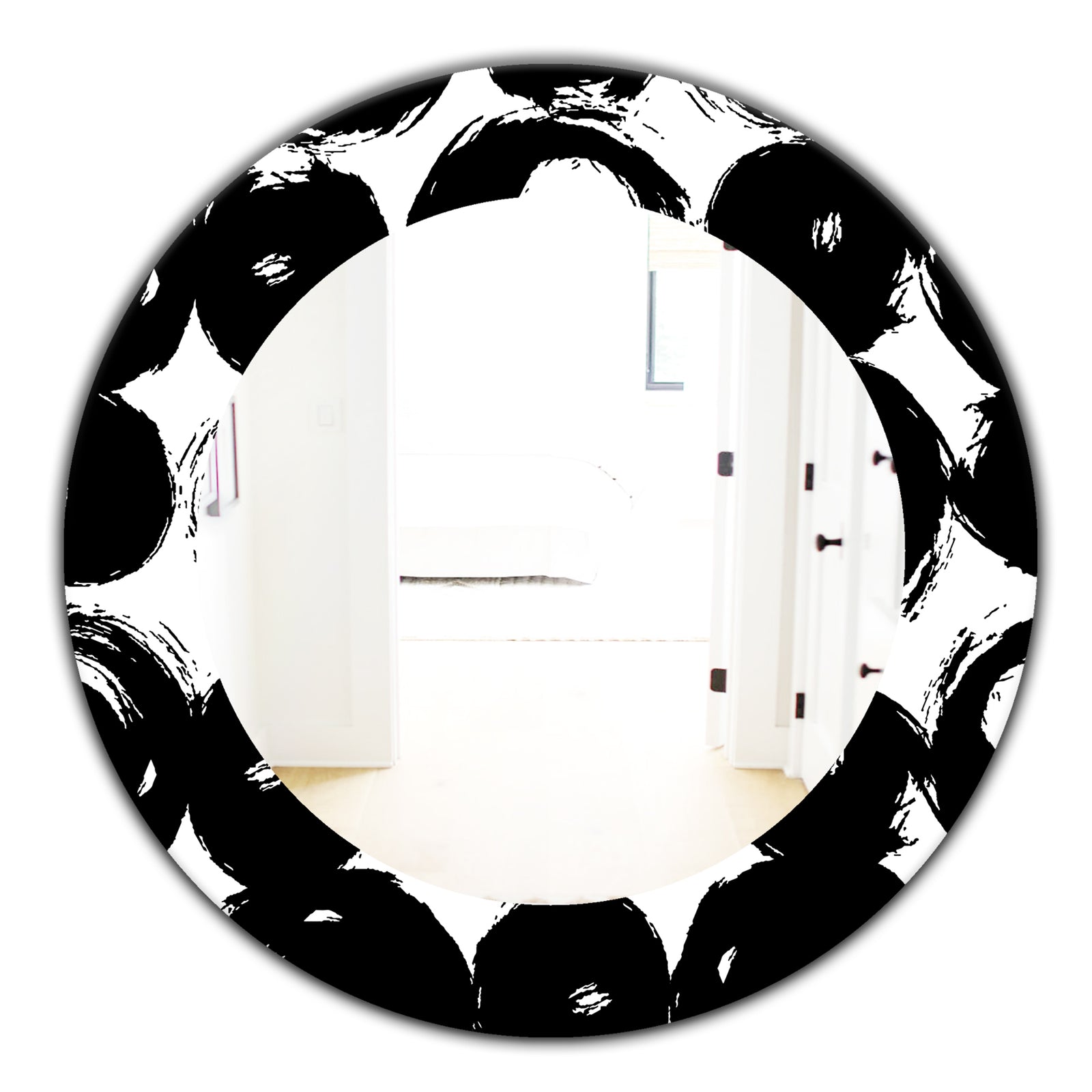 Black & White 7 - Modern Mirror - Contemporary Oval or Round Wall Mirror