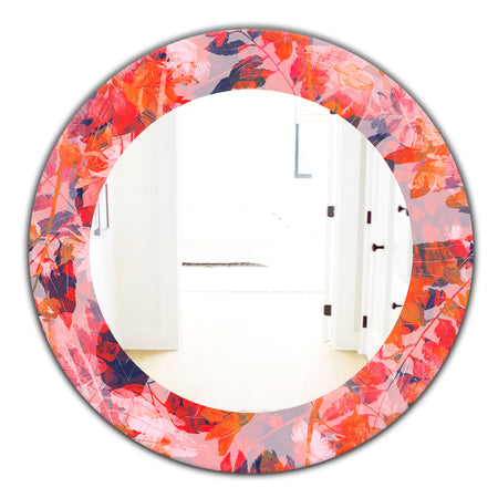 Pink Spheres 12 - Traditional Mirror - Frameless Oval or Round Wall Mirror
