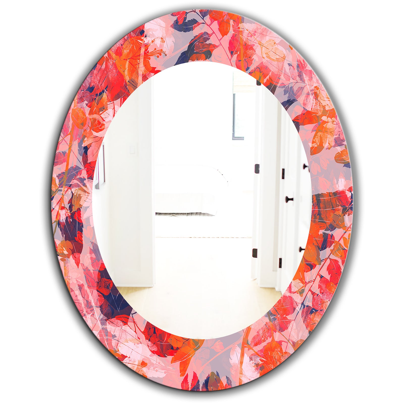 Pink Spheres 12 - Traditional Mirror - Frameless Oval or Round Wall Mirror