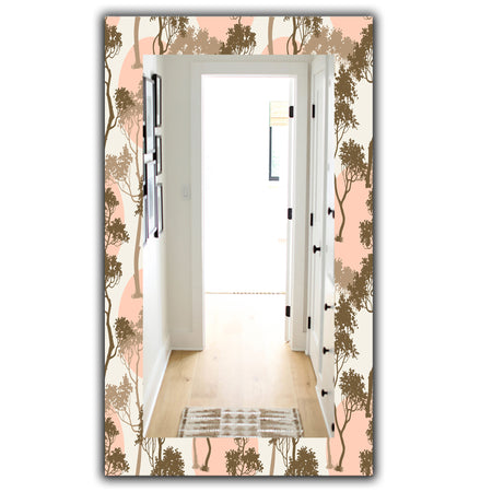Trees Under The Full Moon In Forest - Traditional Mirror - Vanity Mirror