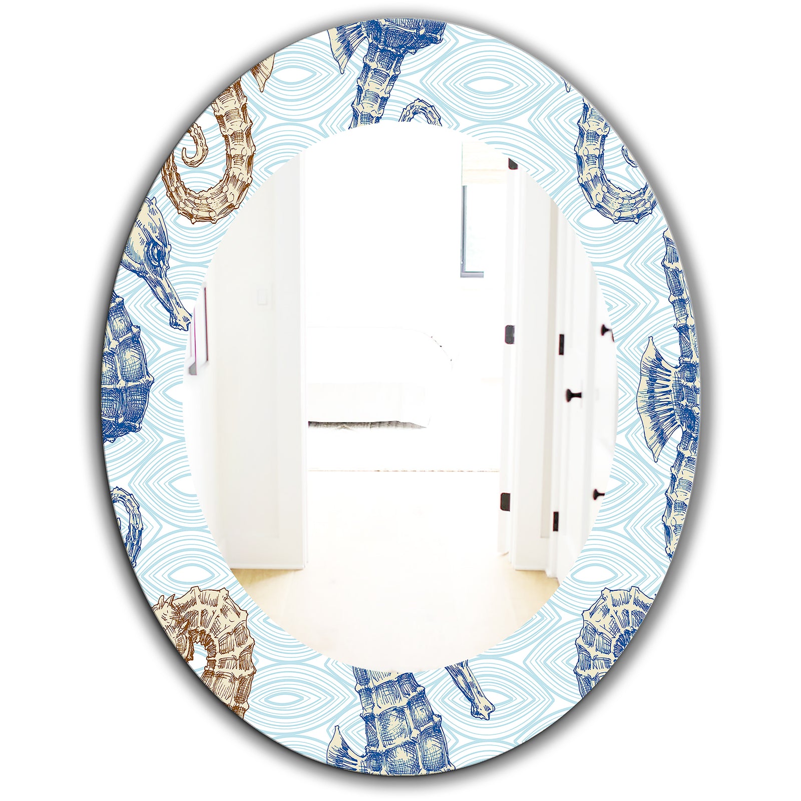 Costal Creatures 17 - Traditional Mirror - Oval or Round Wall Mirror