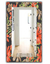 Red and Brown Flowers With Of Green Branches - Traditional Mirror - Frameless Wall Mirror