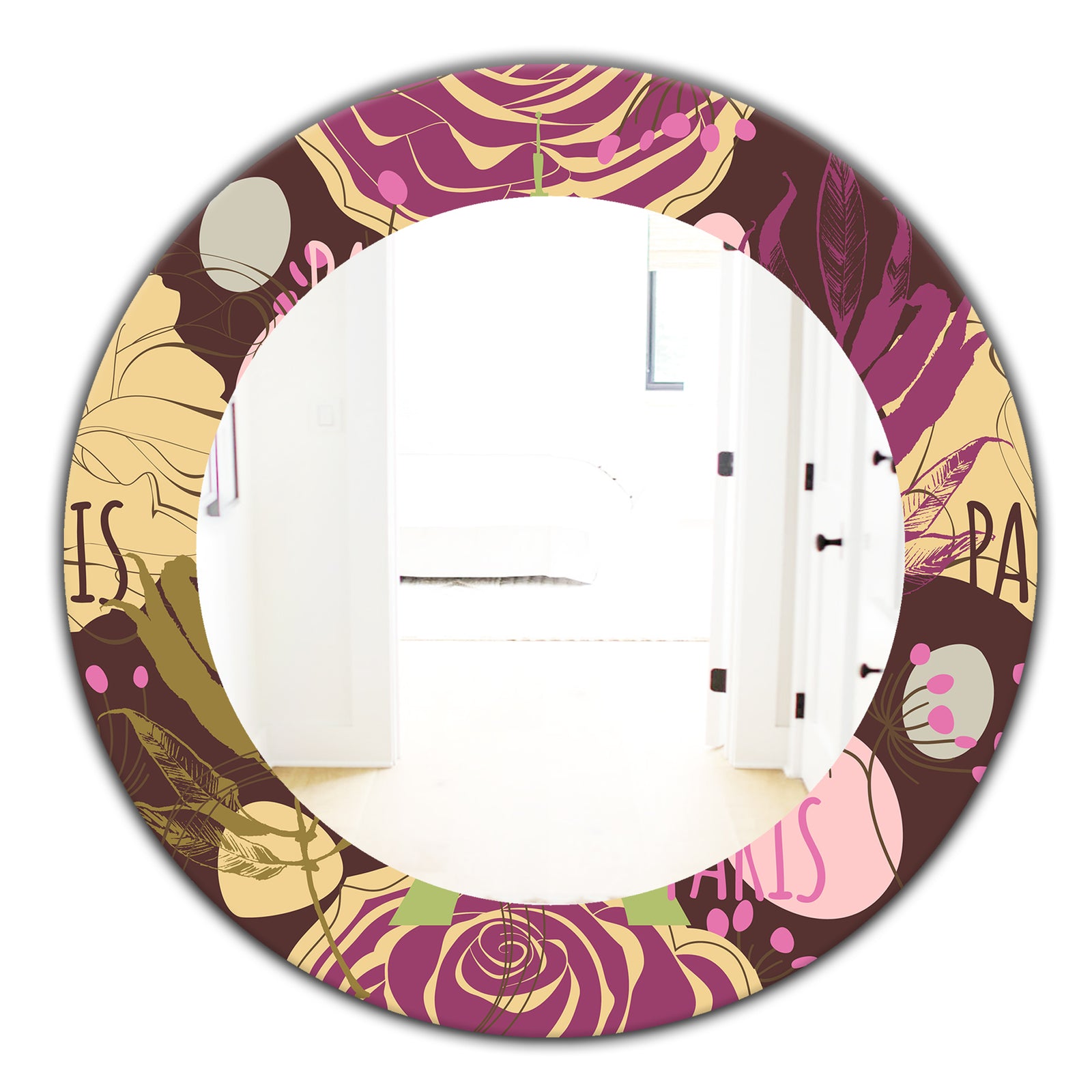 Retro Rose - Traditional Mirror - Oval or Round Wall Mirror
