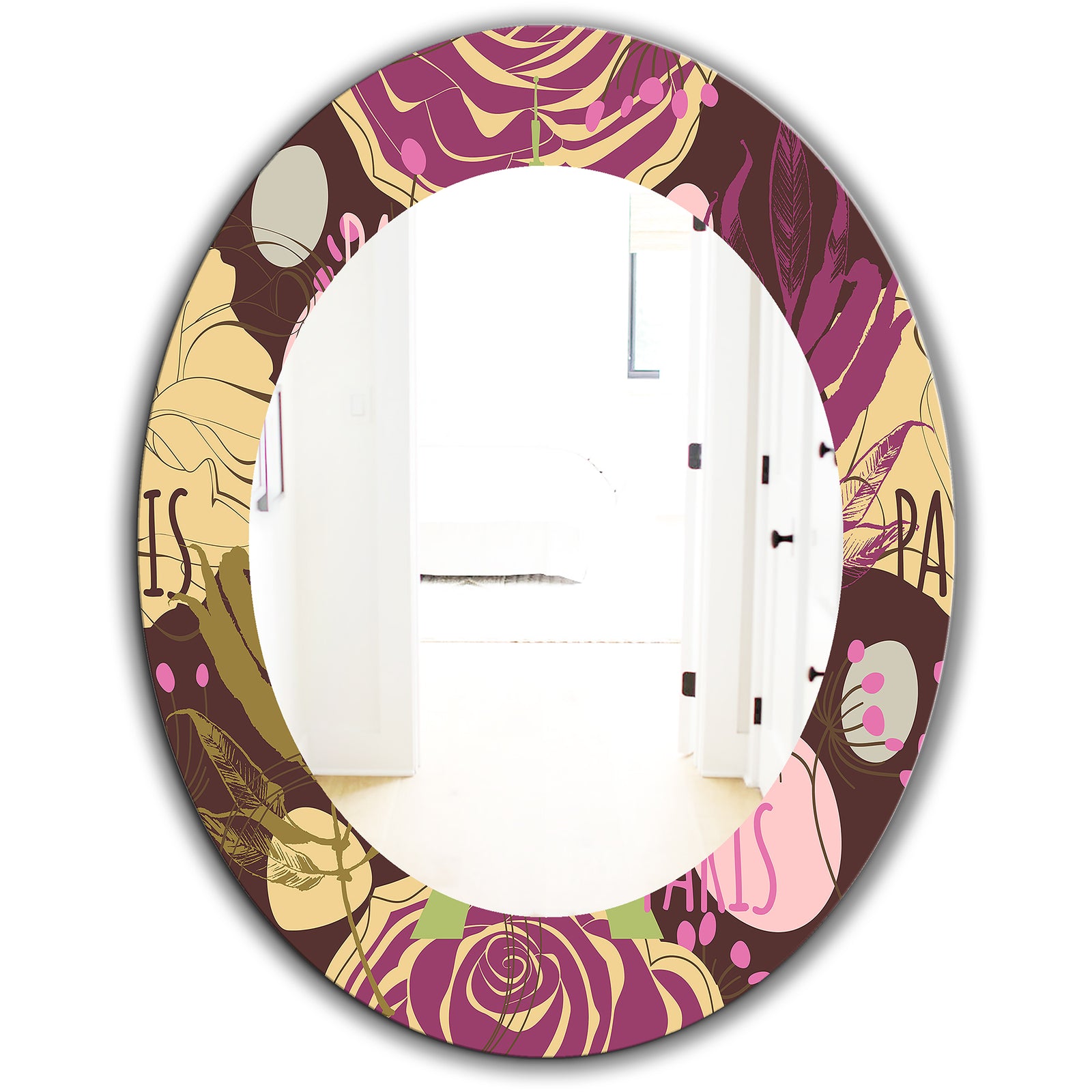Retro Rose - Traditional Mirror - Oval or Round Wall Mirror