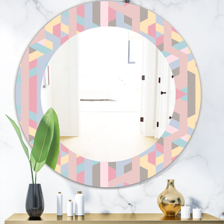 Pastel Dreams 6 - Modern Mirror - Frameless Oval or Round Wall Mirror