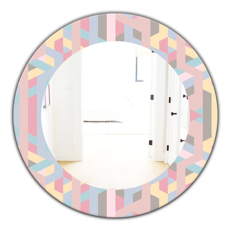 Pastel Dreams 6 - Modern Mirror - Frameless Oval or Round Wall Mirror