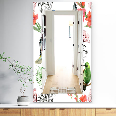 Pink Blossom 56 - Traditional Mirror - Frameless Wall Mirror