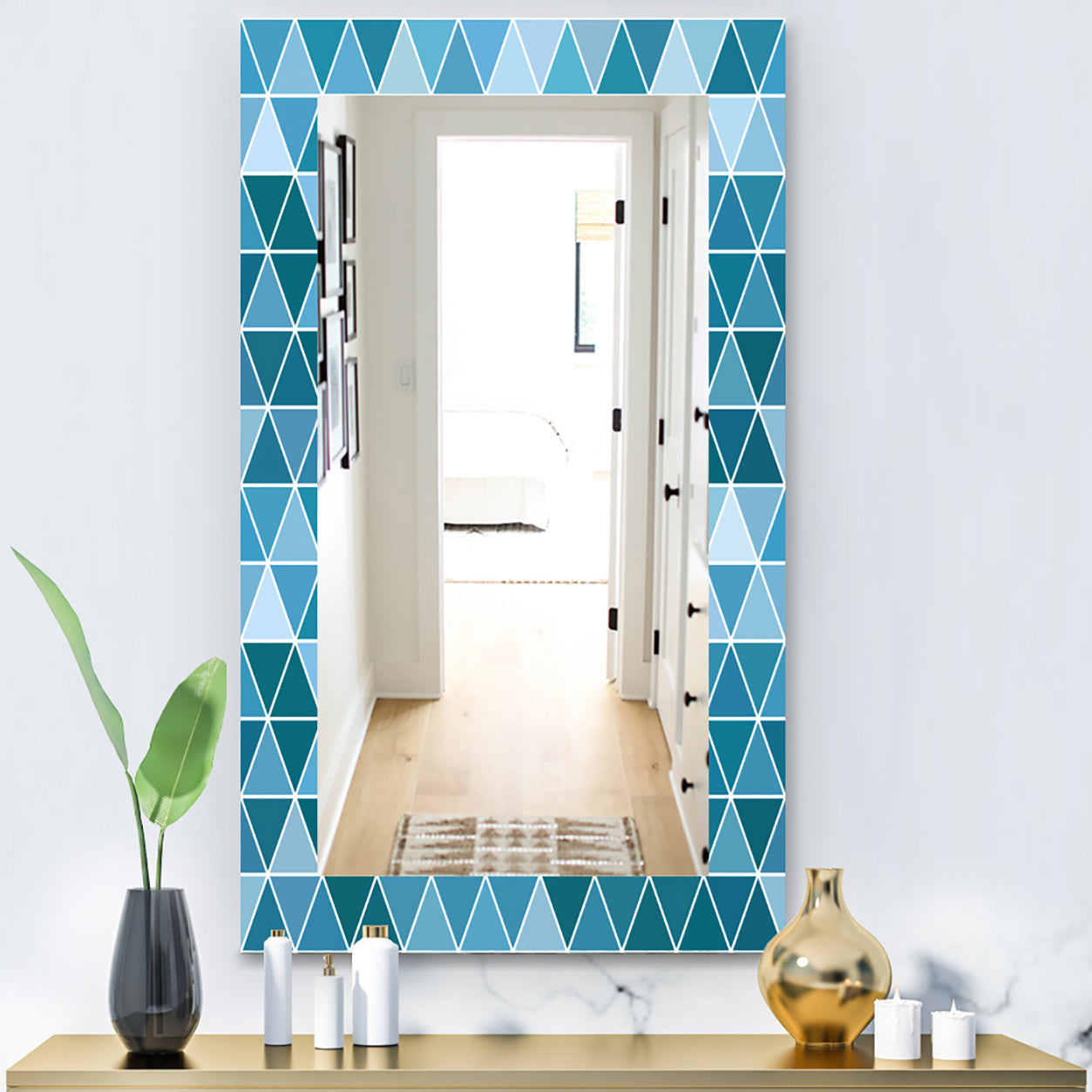Triangular Colourfields 34 - Modern Mirror - Wall Mirror