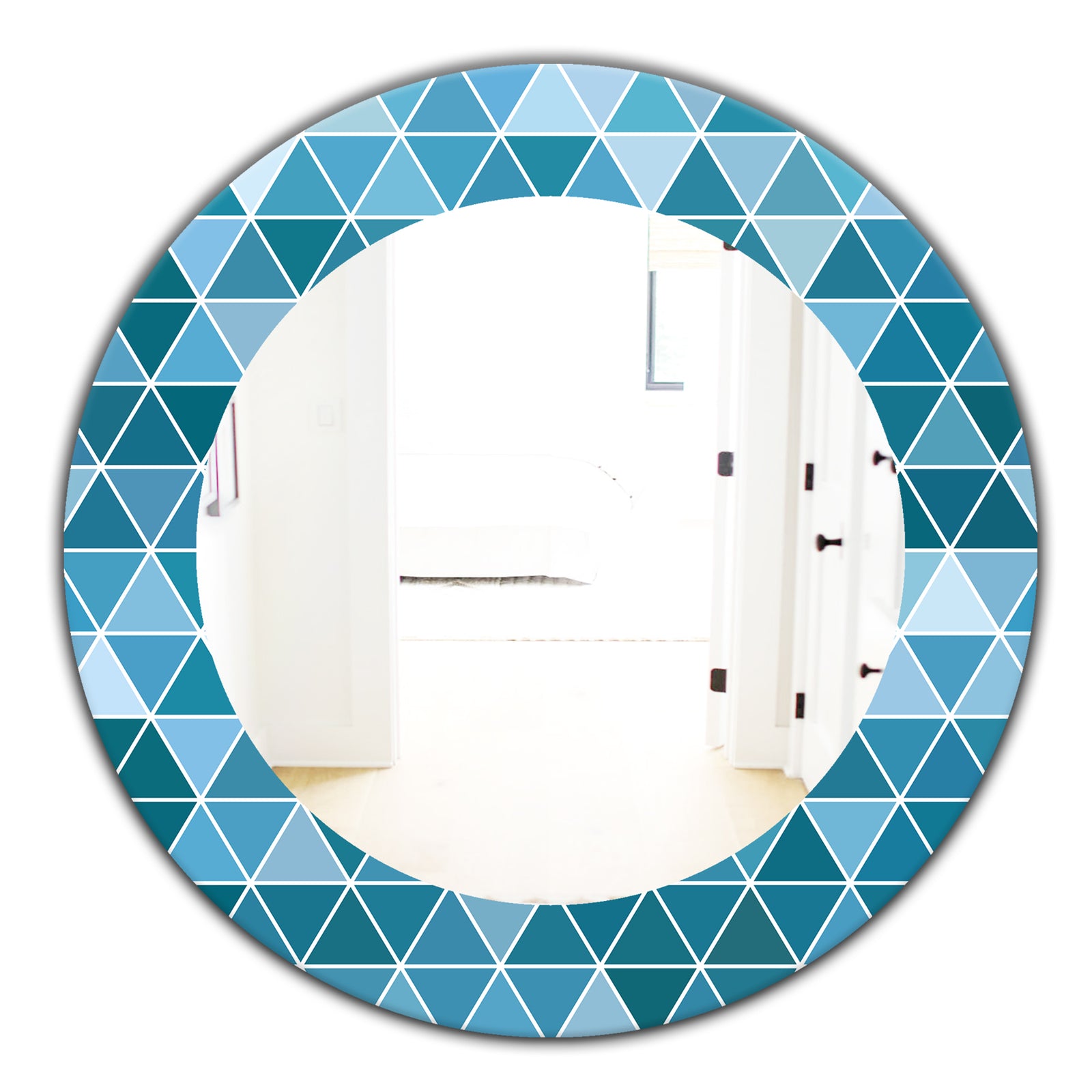 Triangular Colourfields 34 - Modern Mirror - Oval or Round Wall Mirror