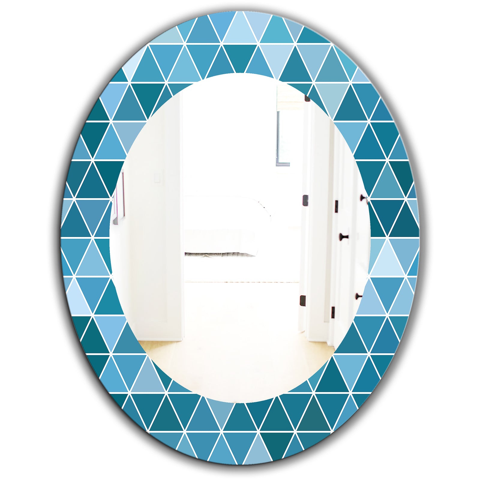 Triangular Colourfields 34 - Modern Mirror - Oval or Round Wall Mirror