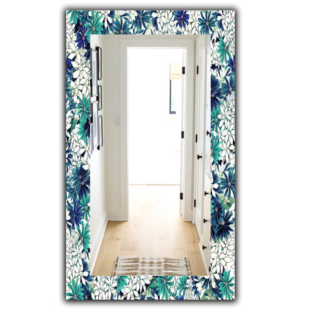 Turquoise Of Flowers - Traditional Mirror - Wall Mirror