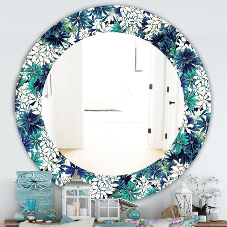 Turquoise Of Flowers - Traditional Mirror - Oval or Round Wall Mirror