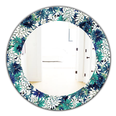 Turquoise Of Flowers - Traditional Mirror - Oval or Round Wall Mirror