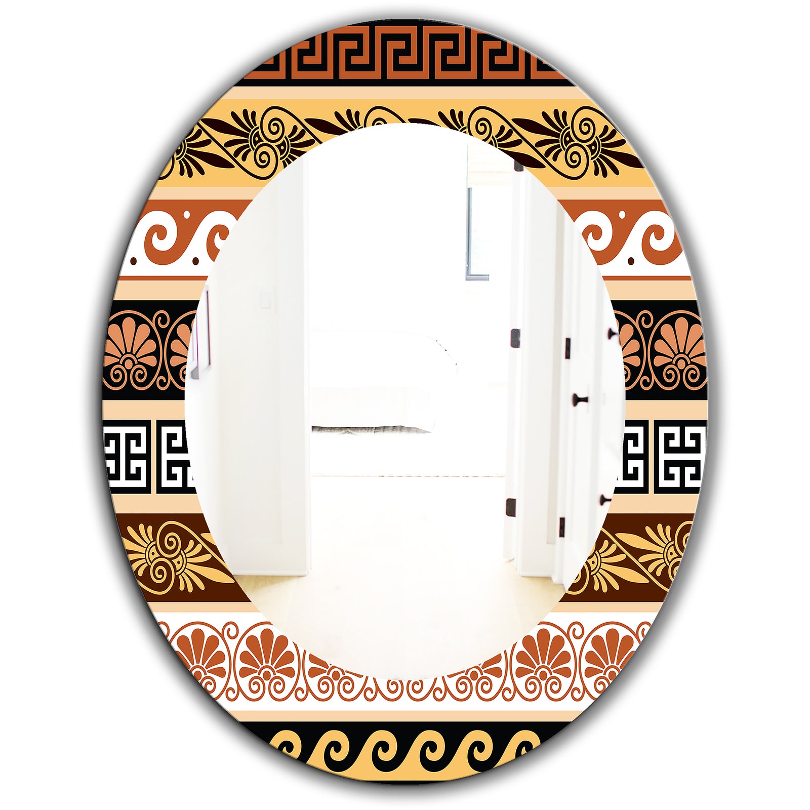 Ancient Patterns - Traditional Mirror - Oval or Round Wall Mirror