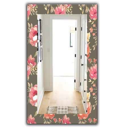 Pink Blossom 57 - Traditional Mirror - Frameless Wall Mirror