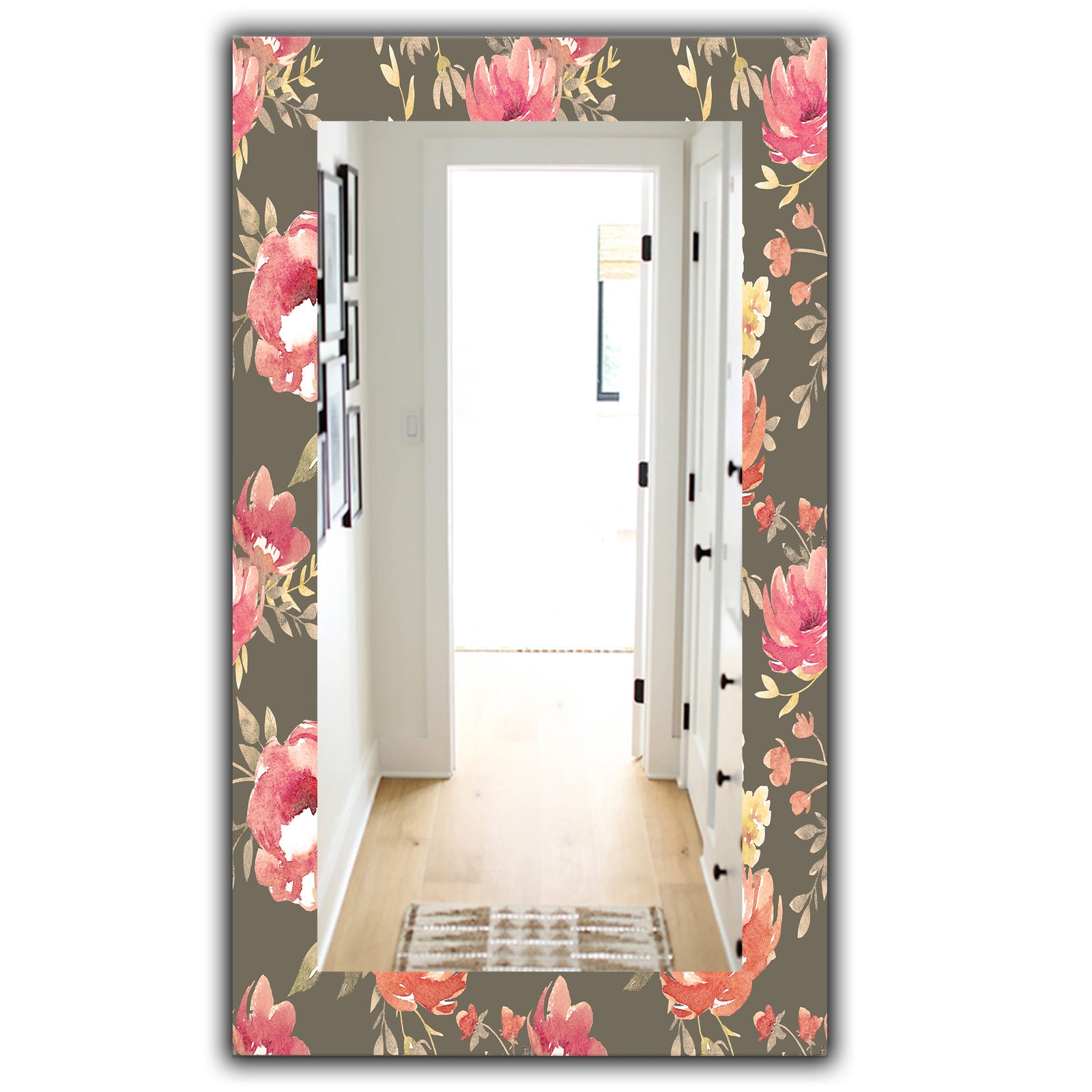 Pink Blossom 57 - Traditional Mirror - Frameless Wall Mirror