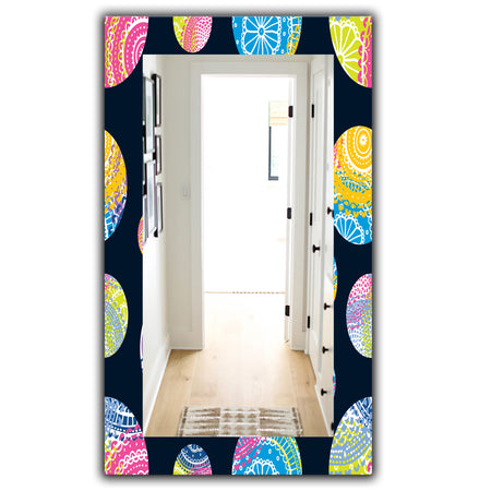 Lace Patterned Circles - Modern Mirror - Vanity Mirror