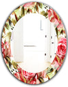 Pink Blossom 58 - Traditional Mirror - Frameless Oval or Round Wall Mirror