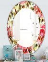 Pink Blossom 58 - Traditional Mirror - Frameless Oval or Round Wall Mirror